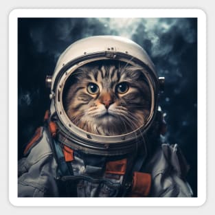 Astronaut Cat in Space - Norwegian Forest Cat Magnet